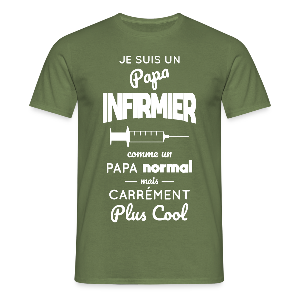 T-shirt Homme - Papa infirmier plus cool - vert militaire