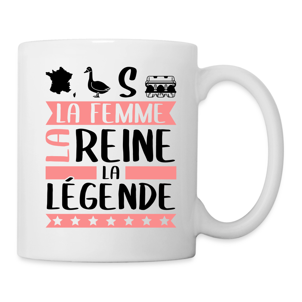 Mug blanc Françoise rébus – La femme, la reine, la légende - blanc