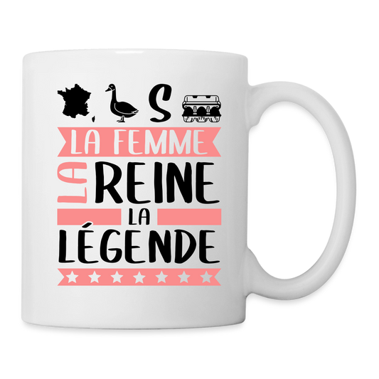 Mug blanc Françoise rébus – La femme, la reine, la légende - blanc