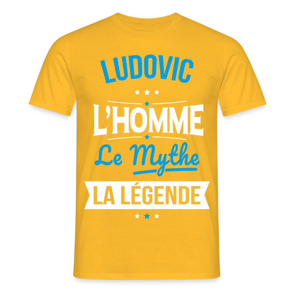 T-shirt Homme - Ludovic - l'Homme - le Mythe - la Légende - jaune