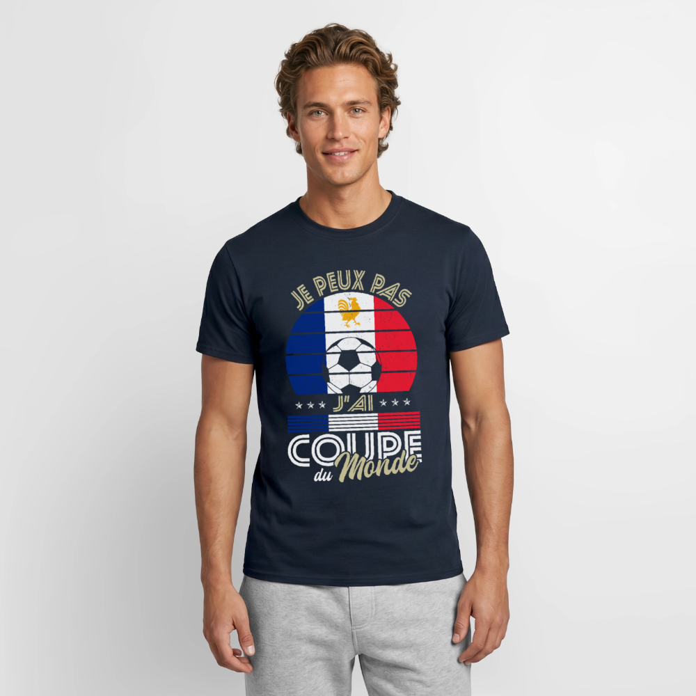 T-shirt Homme - Je peux pas j'ai Coupe du Monde - France - marine