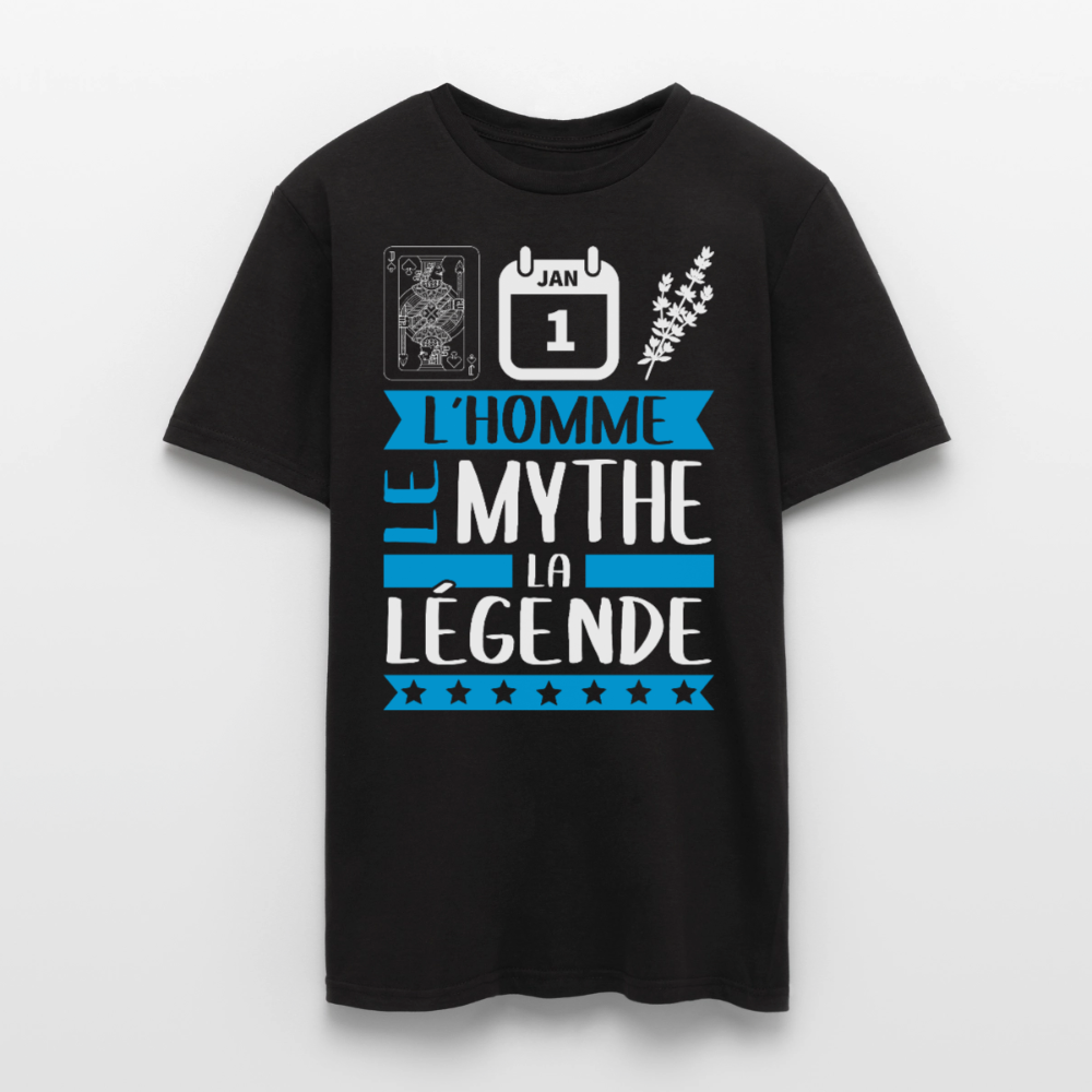 T-shirt homme Valentin rébus – L’homme, le mythe, la légende - noir