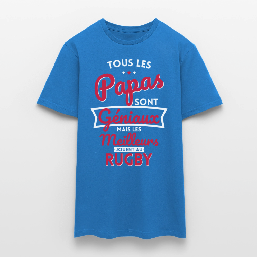 T-shirt Homme - Papas géniaux - Les meilleurs jouent au rugby - bleu royal