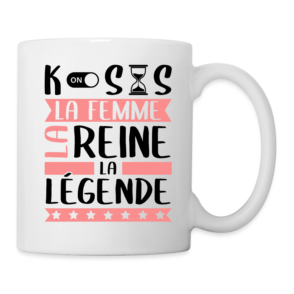 Mug blanc Constance rébus – La femme, la reine, la légende - blanc