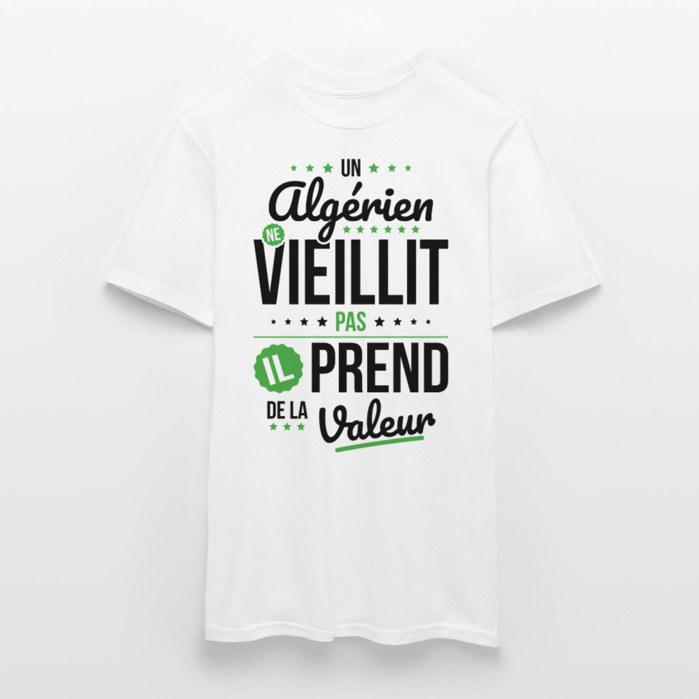 T-shirt Homme - Un Algérien ne vieillit pas - blanc