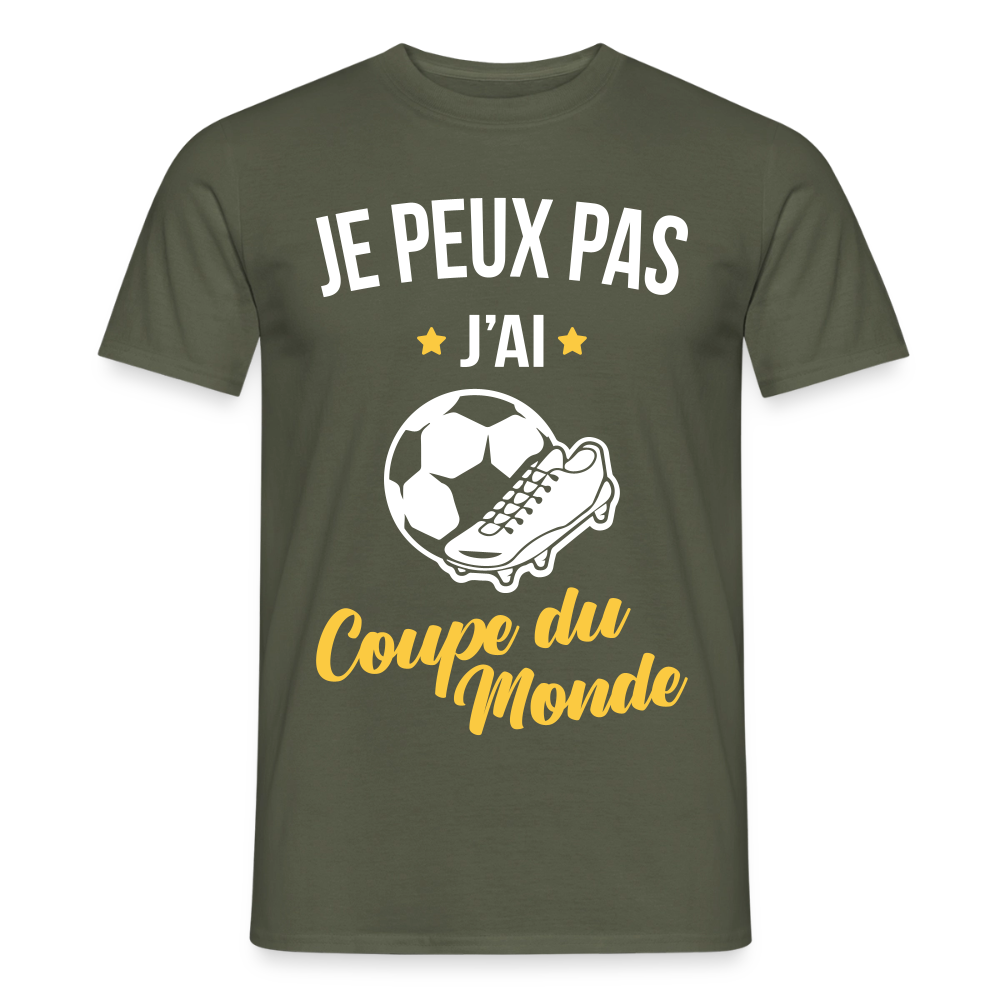 T-shirt Homme - Je peux pas j'ai Coupe du Monde - vert militaire