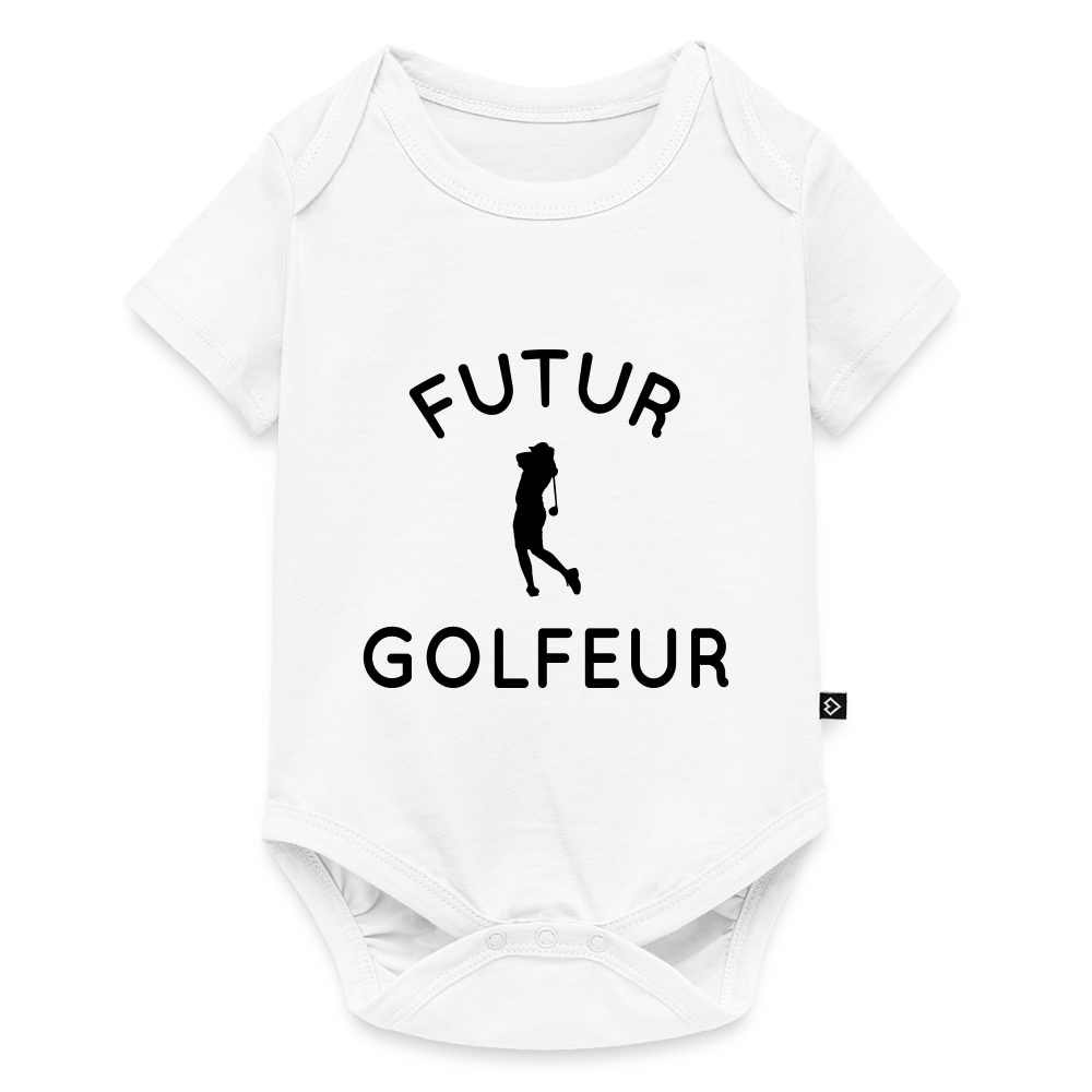 Body Bébé bio manches courtes - Futur golfeur - blanc