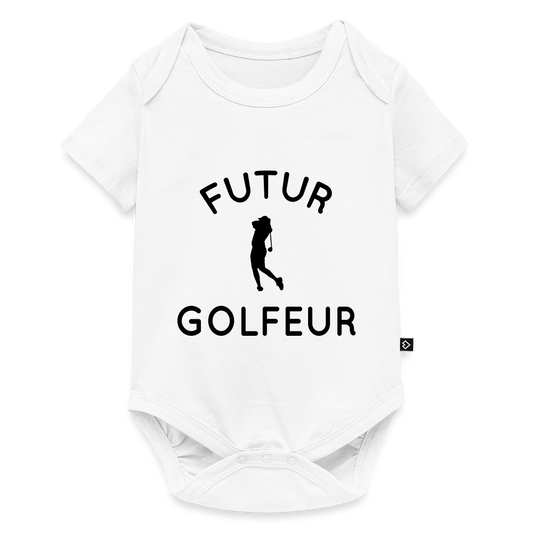 Body Bébé bio manches courtes - Futur golfeur - blanc