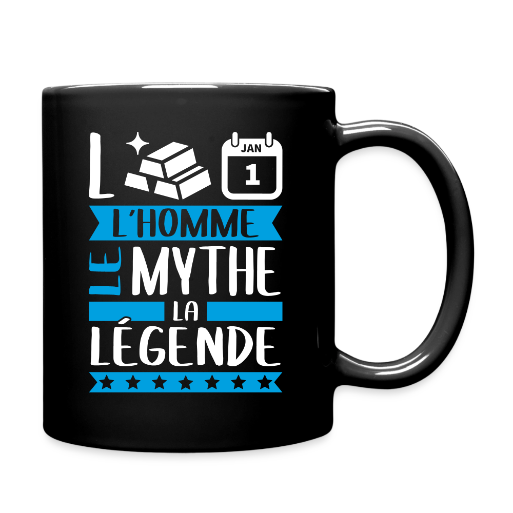 Mug uni Laurent rébus – L’homme, le mythe, la légende - noir