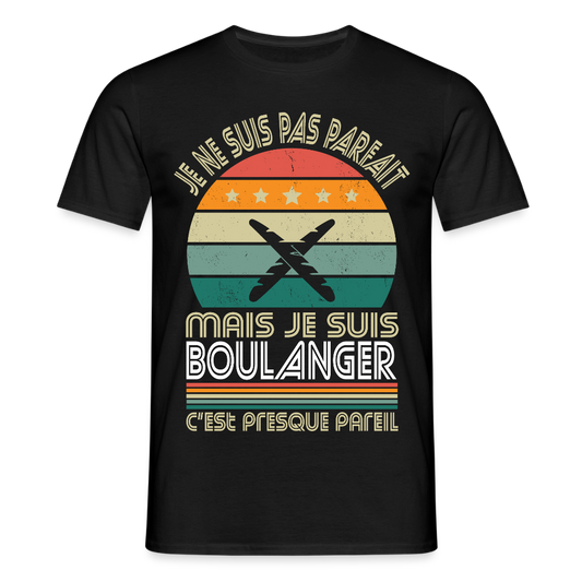 T-shirt Homme - Je ne suis pas parfait mais je suis Boulanger - noir