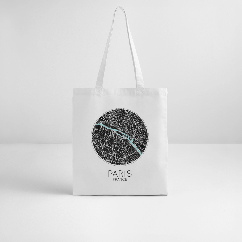 Tote Bag Paris Bio Coloris Clair – Plan de Paris - blanc