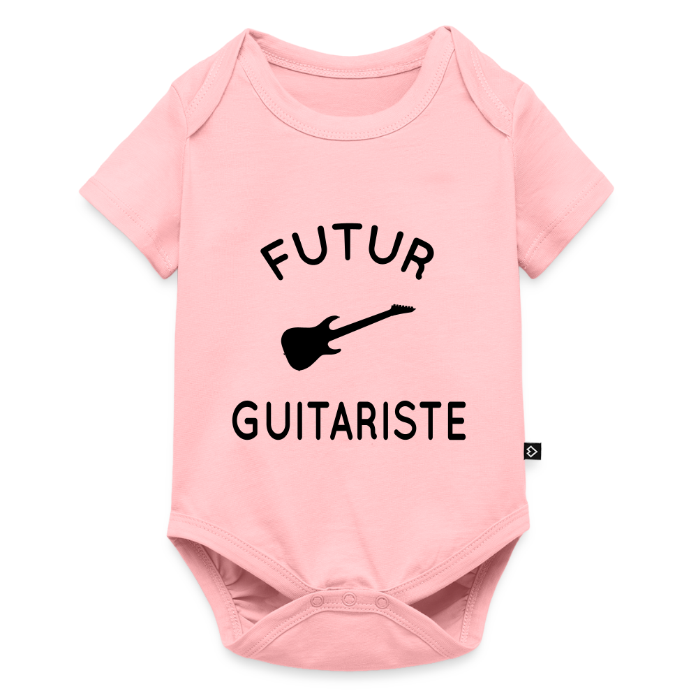 Body Bébé bio manches courtes - Futur guitariste - rose