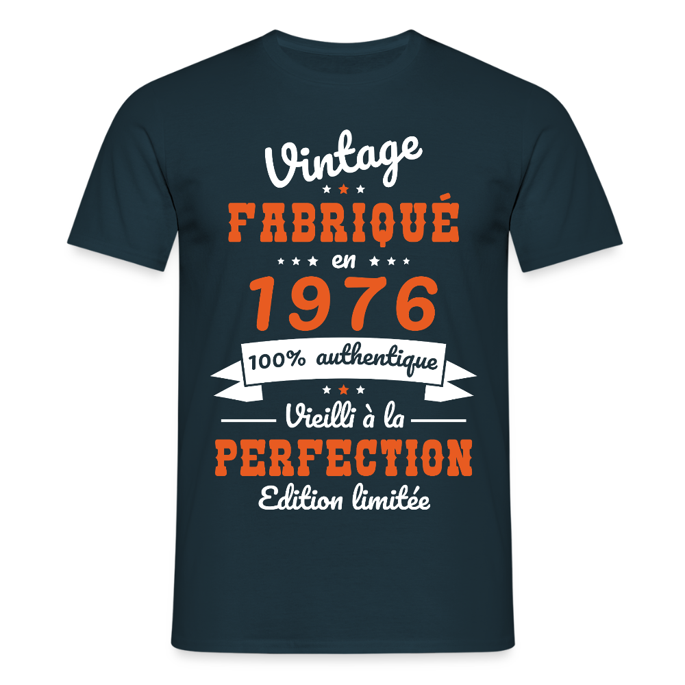 T-shirt anniversaire homme 50 ans – Vintage 1976 - marine