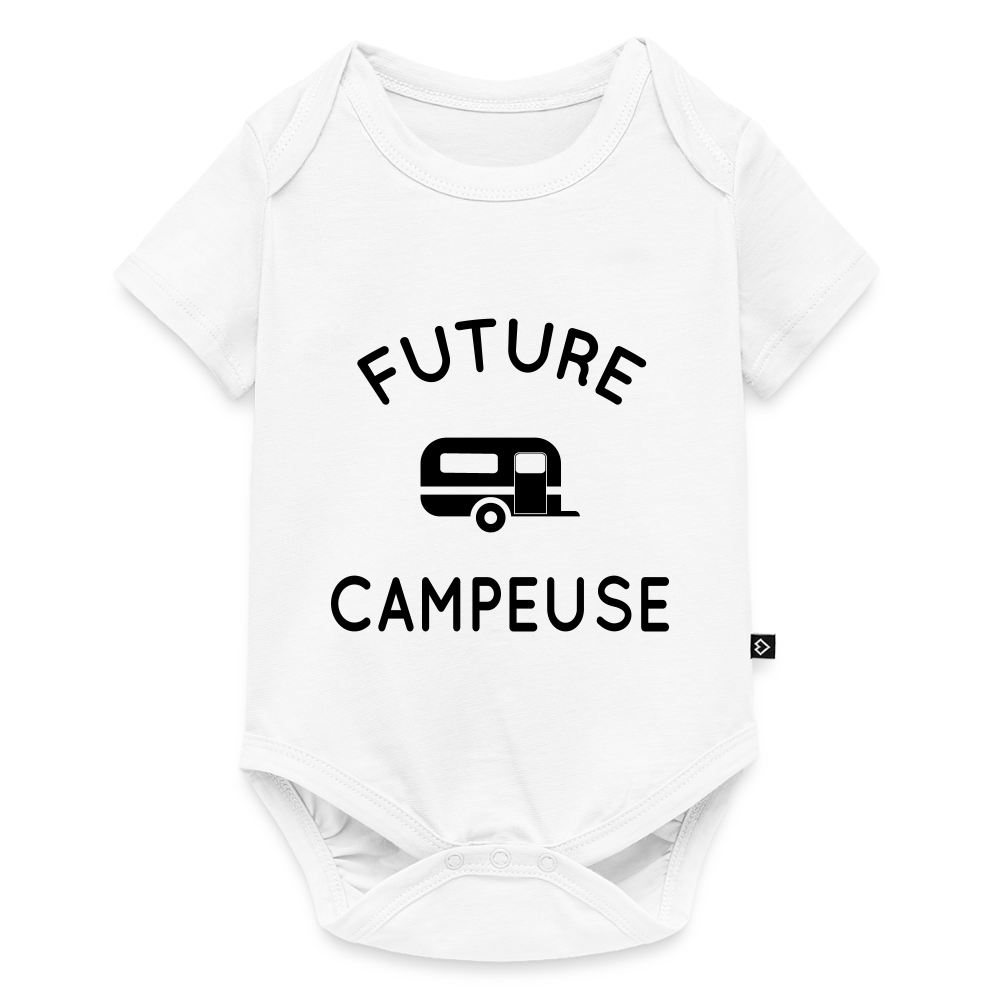 Body Bébé bio manches courtes - Future campeuse - blanc
