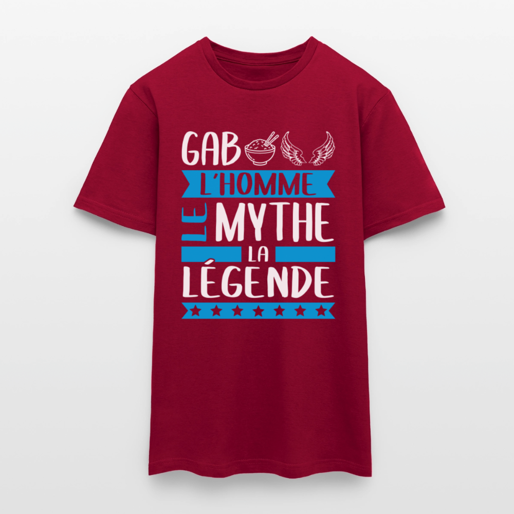 T-shirt homme Gabriel rébus – L’homme, le mythe, la légende - rouge brique