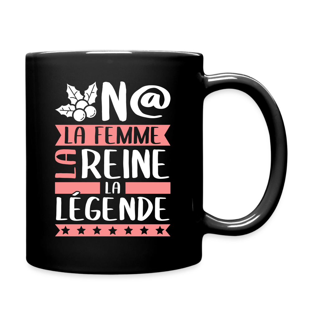 Mug uni Oona rébus – La femme, la reine, la légende - noir