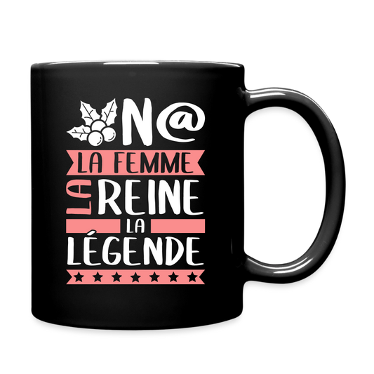 Mug uni Oona rébus – La femme, la reine, la légende - noir