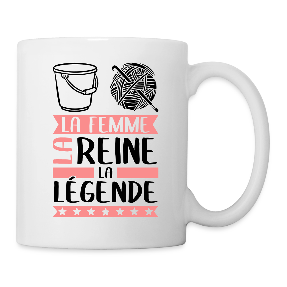Mug blanc Solène rébus – La femme, la reine, la légende - blanc