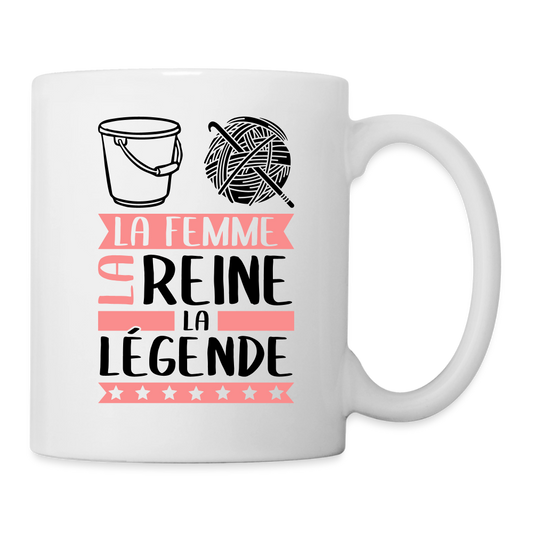 Mug blanc Solène rébus – La femme, la reine, la légende - blanc