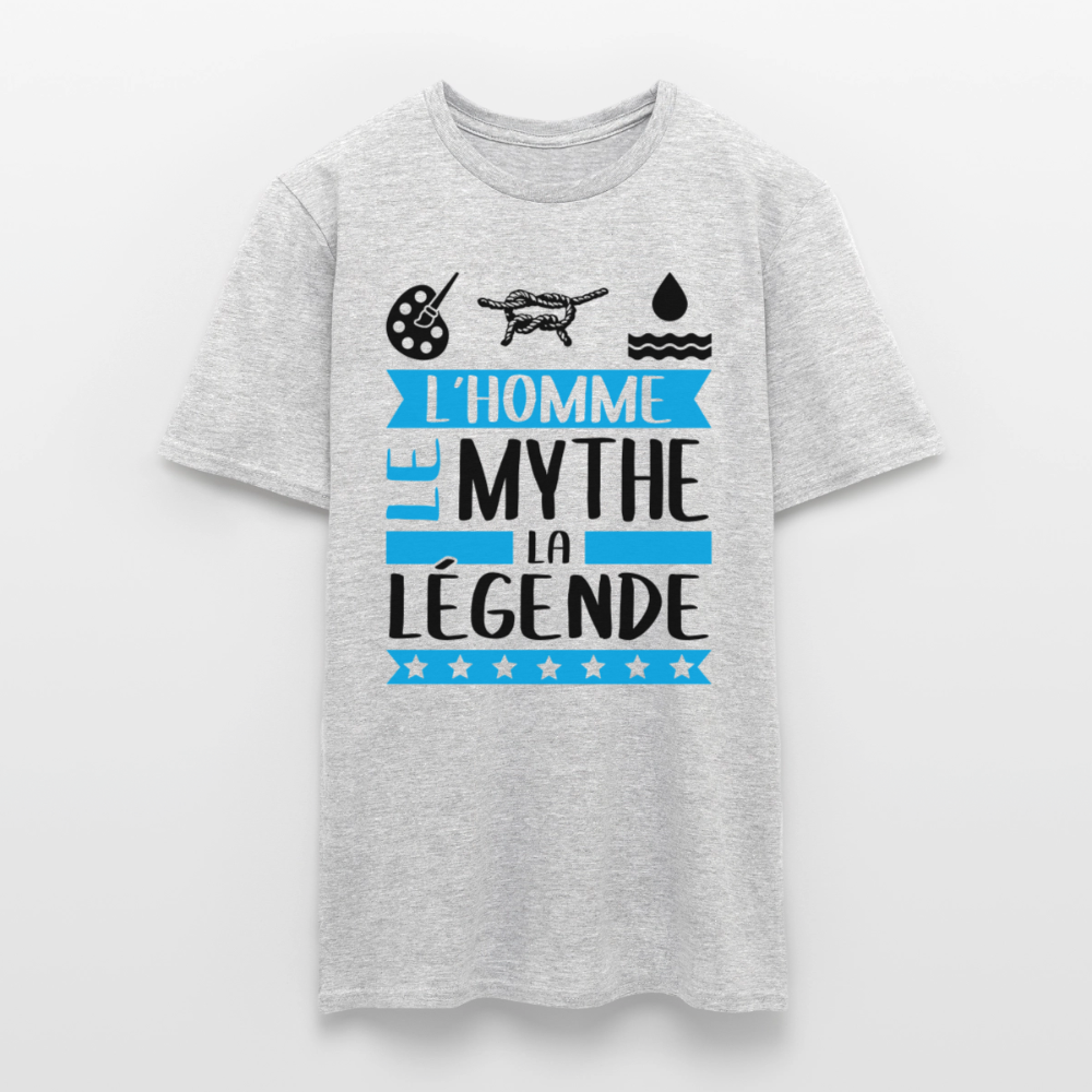 T-shirt homme coloris clair Arnaud rébus – L’homme, le mythe, la légende - gris chiné