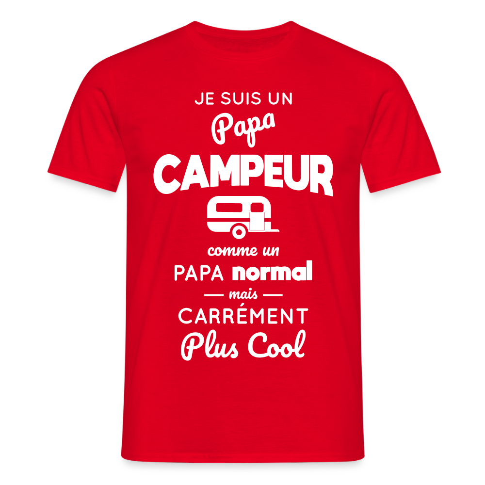T-shirt Homme - Papa campeur plus cool - rouge
