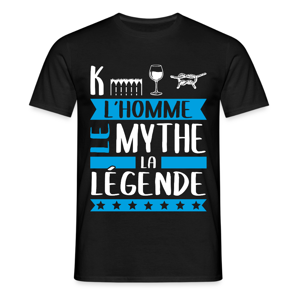 T-shirt homme Kévin rébus – L’homme, le mythe, la légende - noir