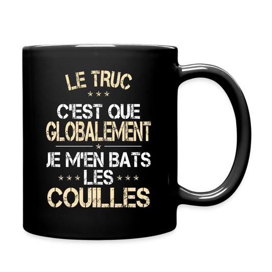 Mug uni - Je m'en bats les couilles - noir