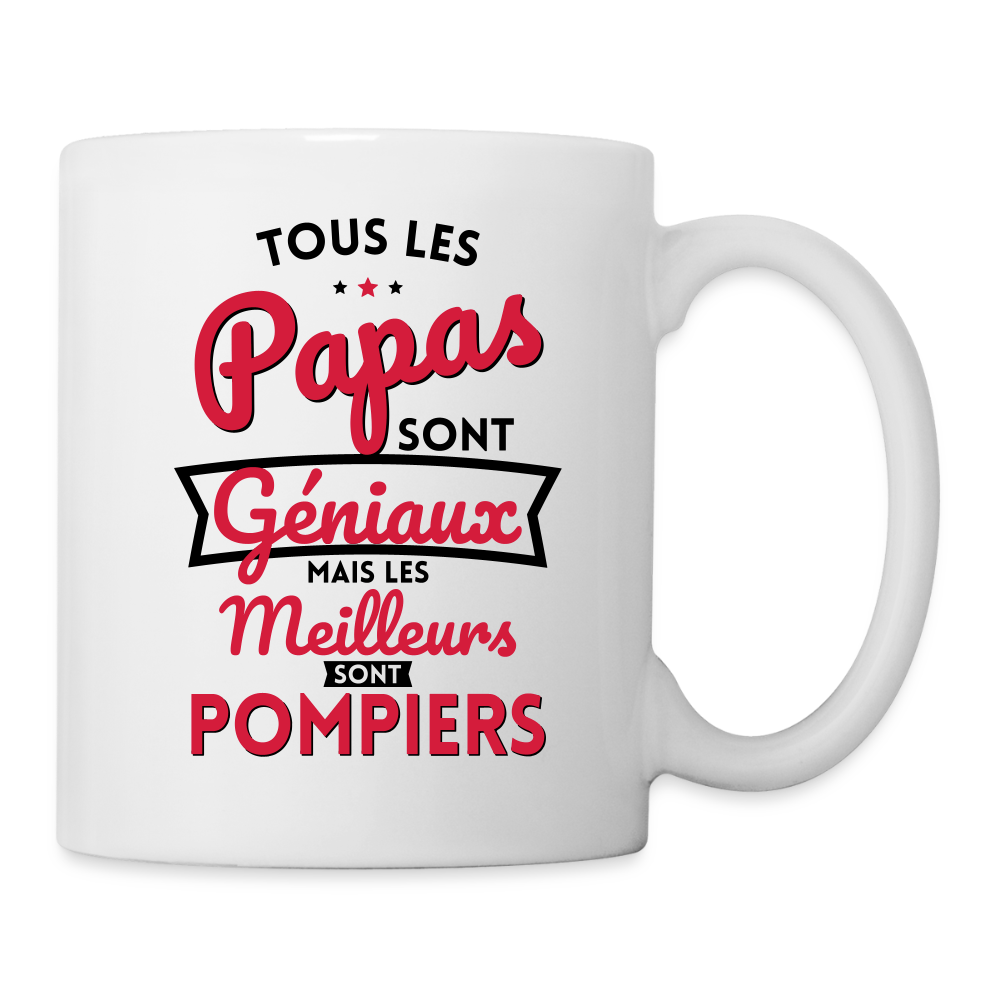 Mug blanc - Papas géniaux - Les meilleurs sont pompiers - blanc