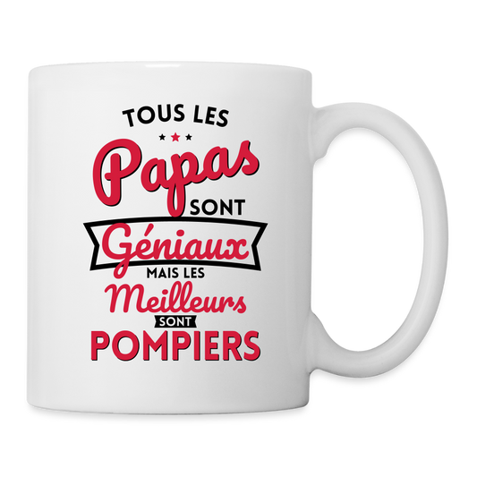 Mug blanc - Papas géniaux - Les meilleurs sont pompiers - blanc