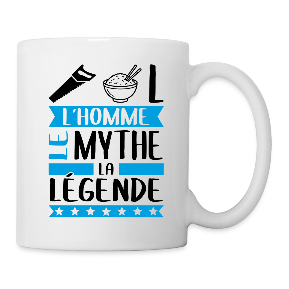 Mug blanc Cyril rébus – L’homme, le mythe, la légende - blanc