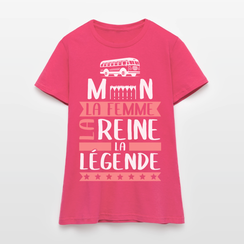 T-shirt femme Carmen rébus – La femme, la reine, la légende - rose azalée