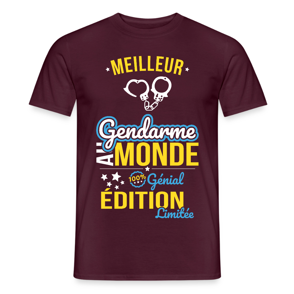 T-shirt Homme - Meilleur gendarme au Monde - rouge brique