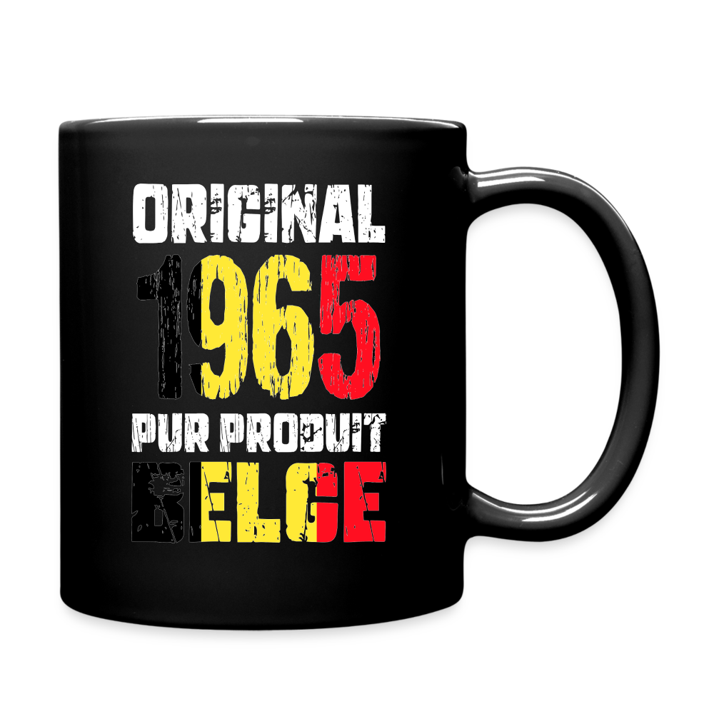 Mug uni - Anniversaire 60 Ans - Original 1965 - Pur produit Belge - noir