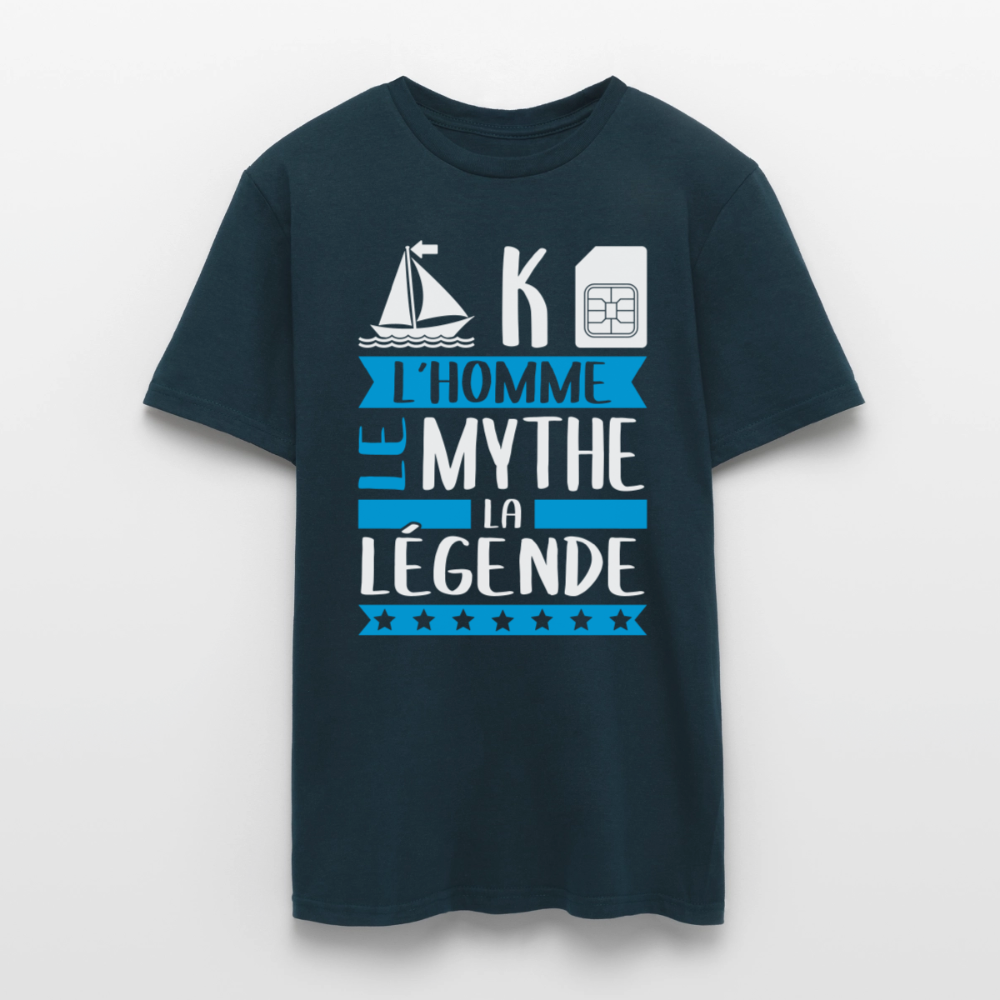 T-shirt homme Maxime rébus – L’homme, le mythe, la légende - marine
