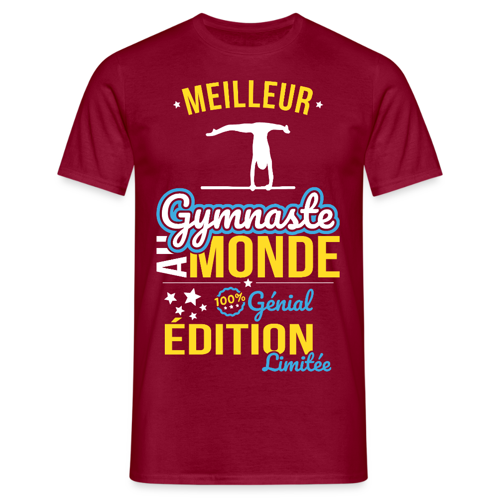 T-shirt Homme - Meilleur Gymnaste au monde - 100% génial - rouge brique