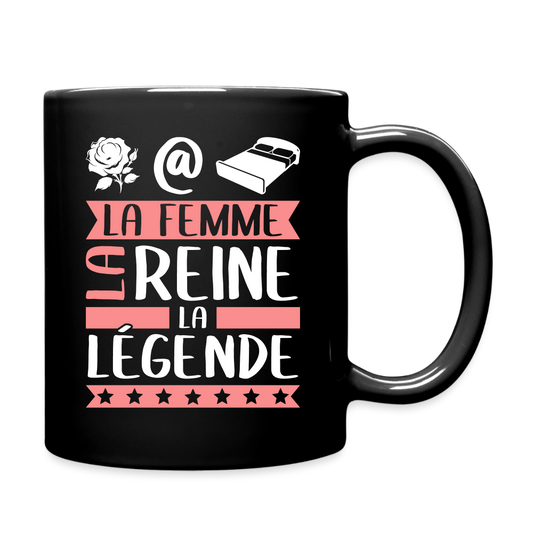 Mug uni Rosalie rébus – La femme, la reine, la légende - noir