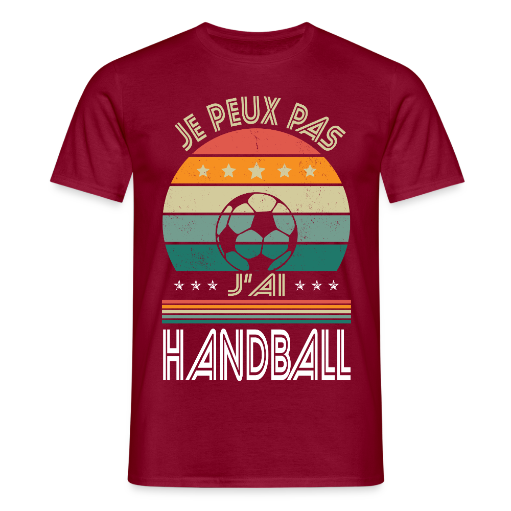 T-shirt Homme - Je peux pas j'ai Handball - rouge brique