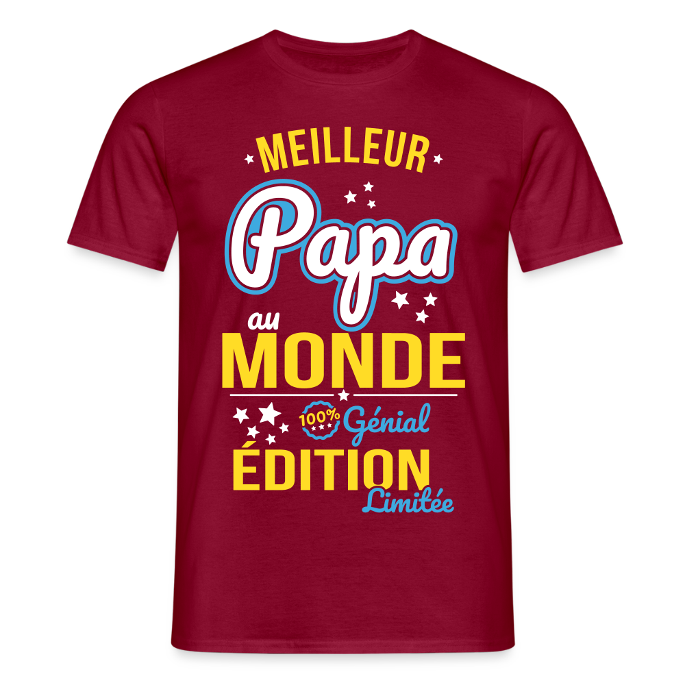 T-shirt Homme - Meilleur Papa au monde - rouge brique