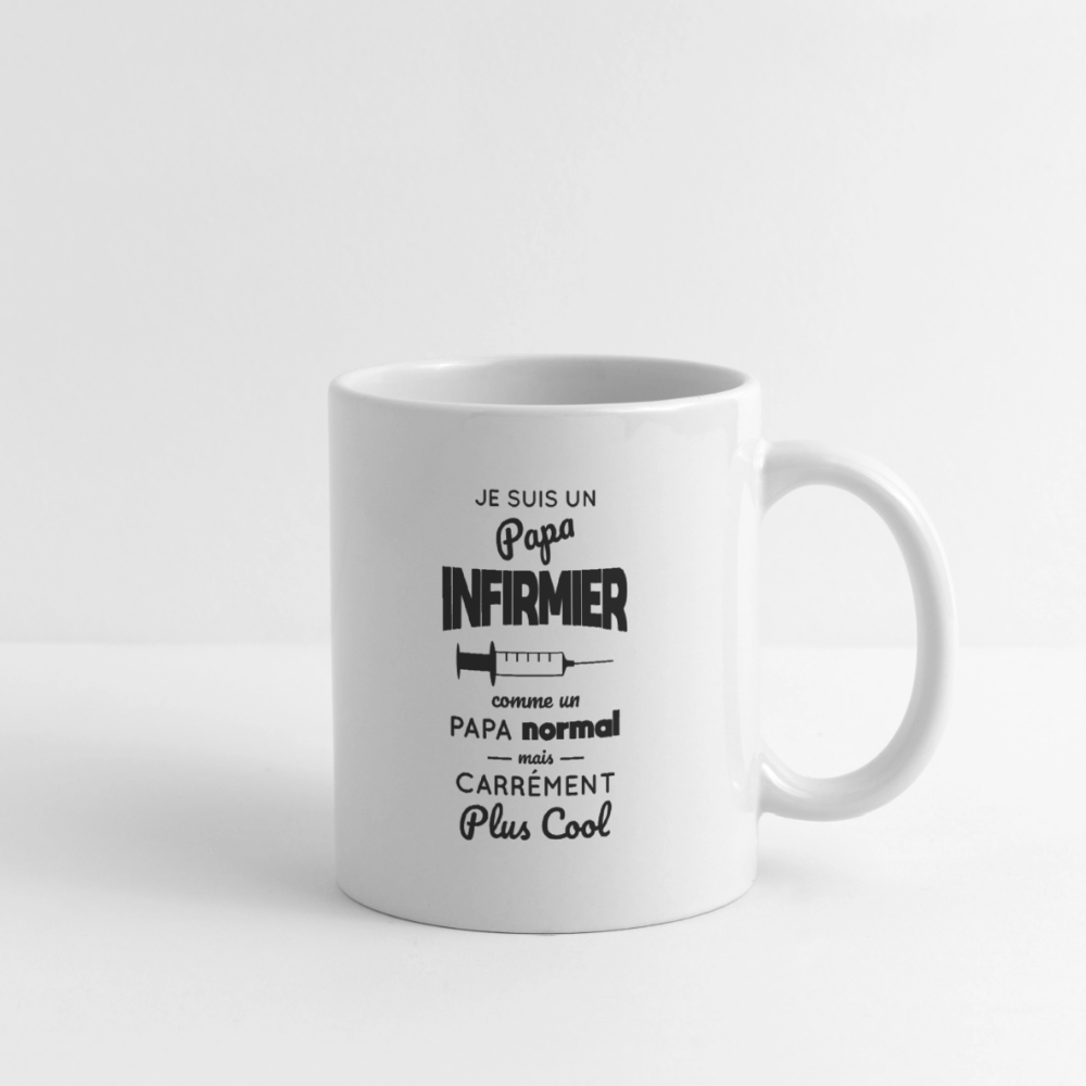 Mug blanc - Papa infirmier plus cool - blanc