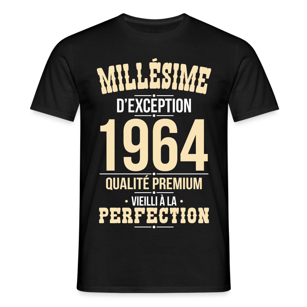 T-shirt Homme - Anniversaire 61 Ans - Millésime 1964 - noir