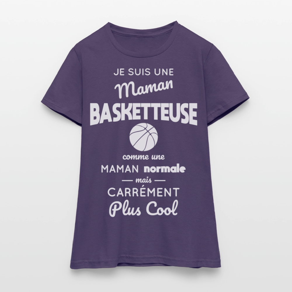 T-shirt Femme - Maman basketteuse plus cool - violet foncé