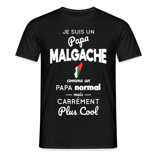 T-shirt Homme - Papa Malgache Plus Cool - noir