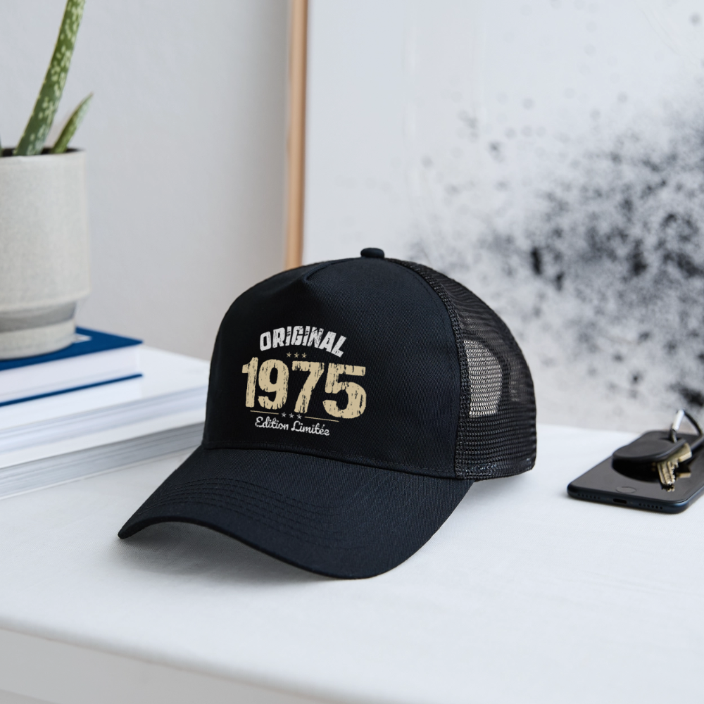 Casquette Trucker - Anniversaire 50 Ans - Original 1975 - noir/noir