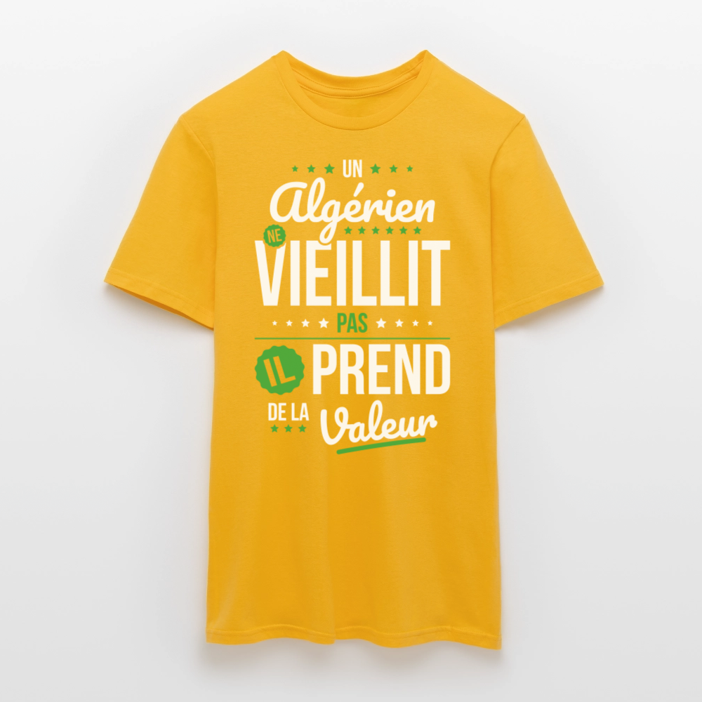 T-shirt Homme - Un Algérien ne vieillit pas - jaune