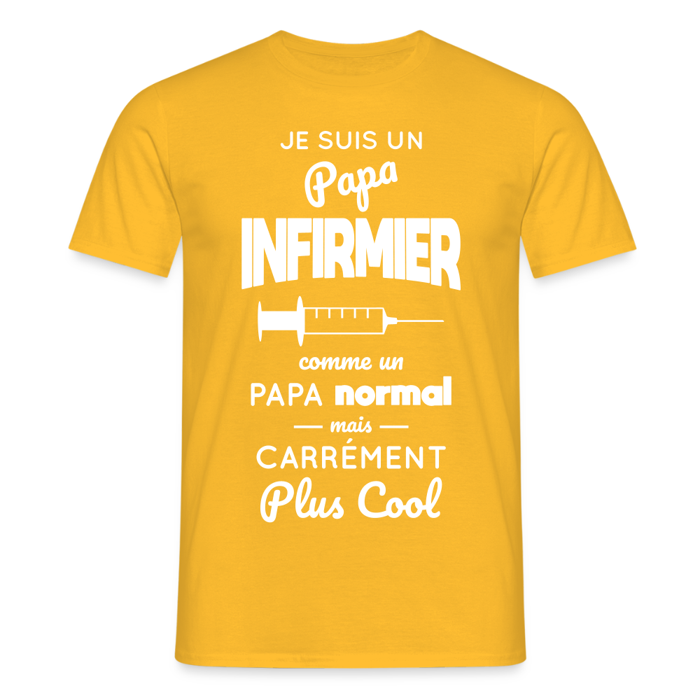 T-shirt Homme - Papa infirmier plus cool - jaune