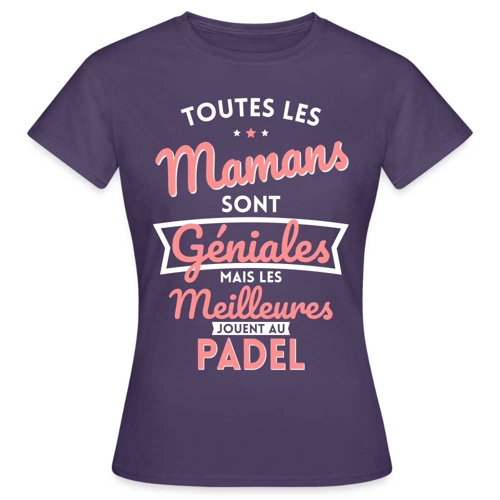 T-shirt Femme - Mamans géniales - Les meilleures jouent au padel - violet foncé
