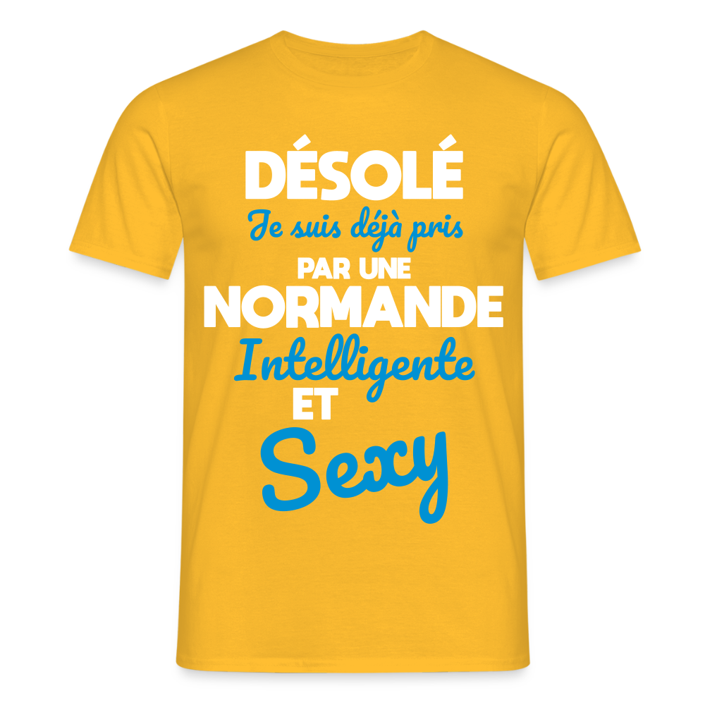 T-shirt Homme -  Je suis déjà pris par une Normande intelligente et sexy - jaune