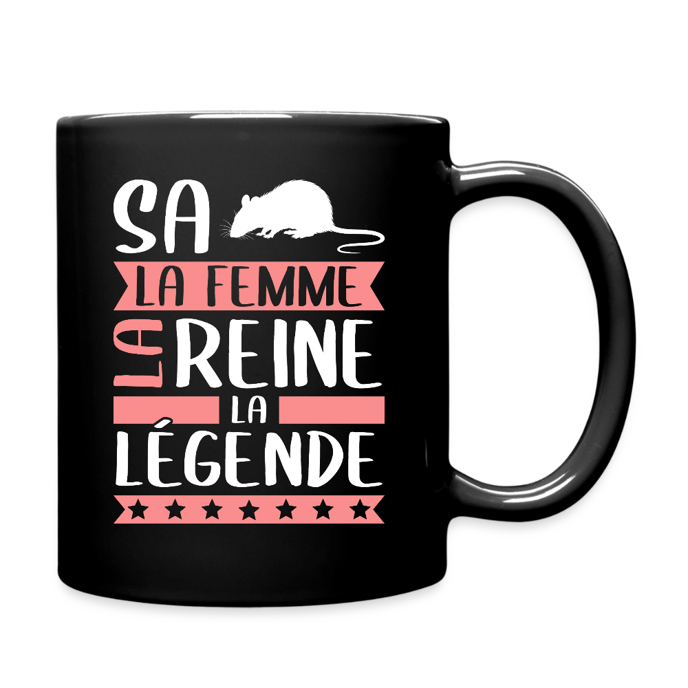 Mug uni Sarah rébus – La femme, la reine, la légende - noir