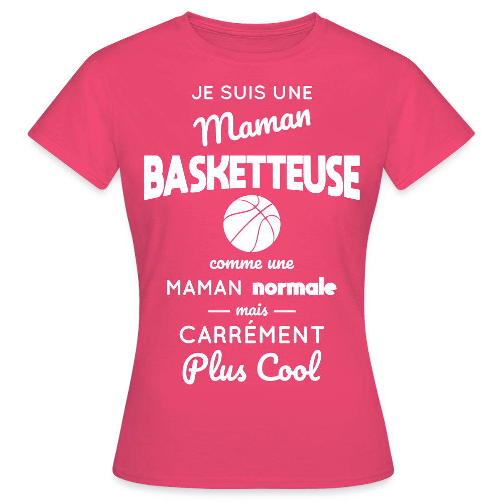 T-shirt Femme - Maman basketteuse plus cool - rose azalée