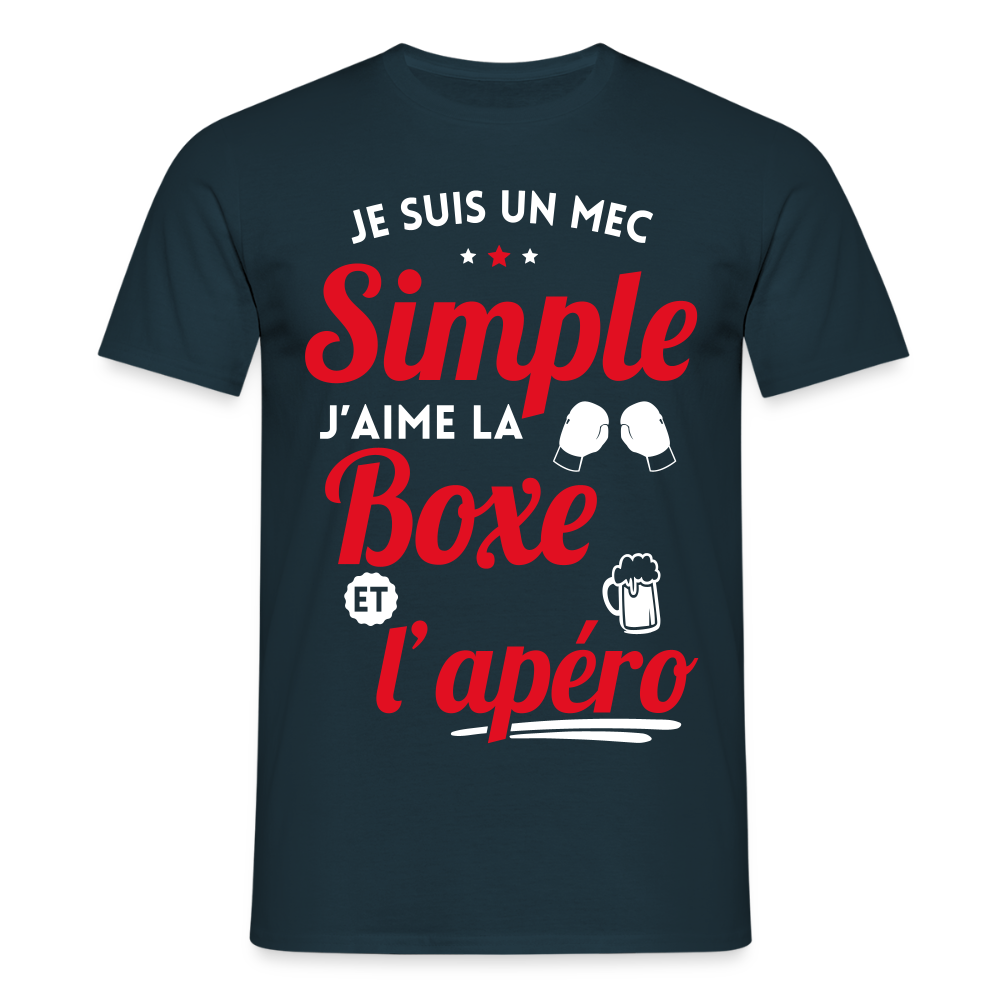 T-shirt Homme - J'aime la boxe et l'apéro - marine